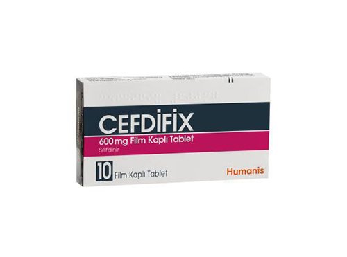 Cefdifix 600 mg film kaplı tablet 10