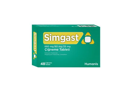Simgast 680 mg/80 mg/25 mg Çiğneme Tableti